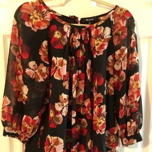 Flowered tunic blouse